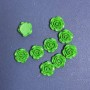 Cabochon Green Rose Acrylic, diameter 18mm pack 17pcs
