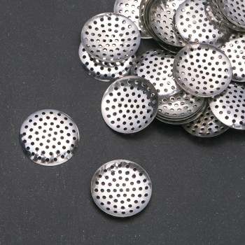 Brooch base setting "drain strainer" sieve, diameter 24 mm, pack 48 pcs