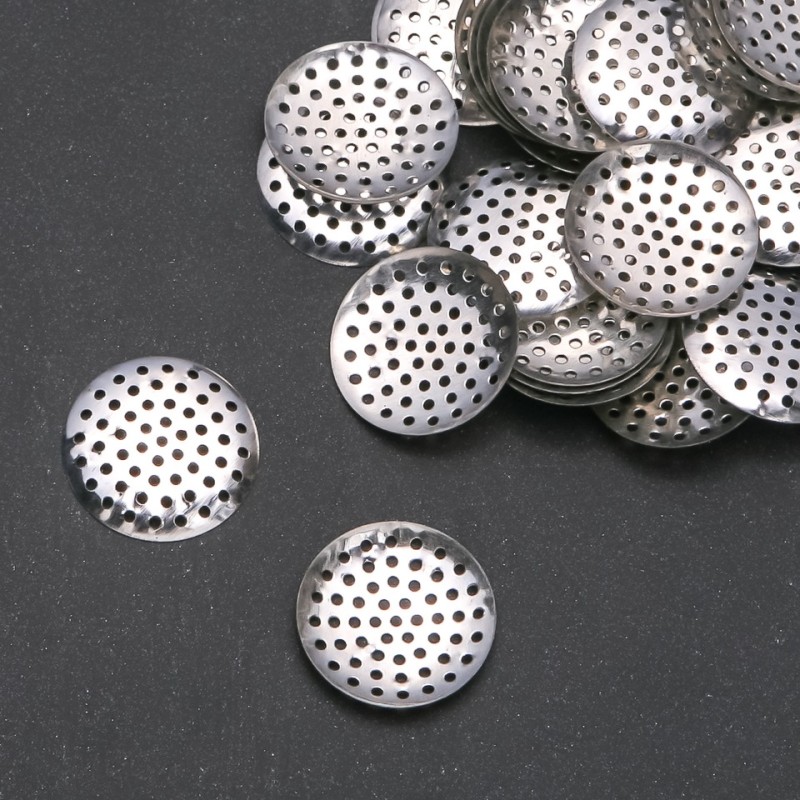 Brooch base setting "drain strainer" sieve, diameter 24 mm, pack 48 pcs