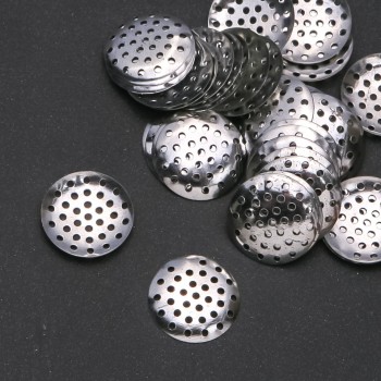 Brooch base hardware "drainer" sieve d20mm, pack of 68 pcs