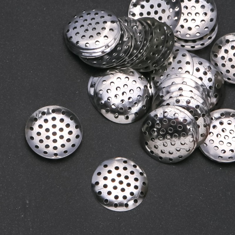 Brooch base hardware "drainer" sieve d20mm, pack of 68 pcs