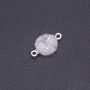 White Cosmos “Druze” Connector, Acrylic “Silver”, Diameter 14mm L3mm
