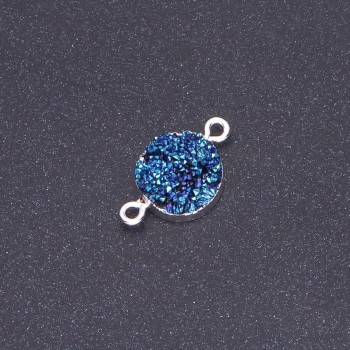 Blue Cosmos “Druze” Connector, Acrylic “Silver”, Diameter 14mm L3mm