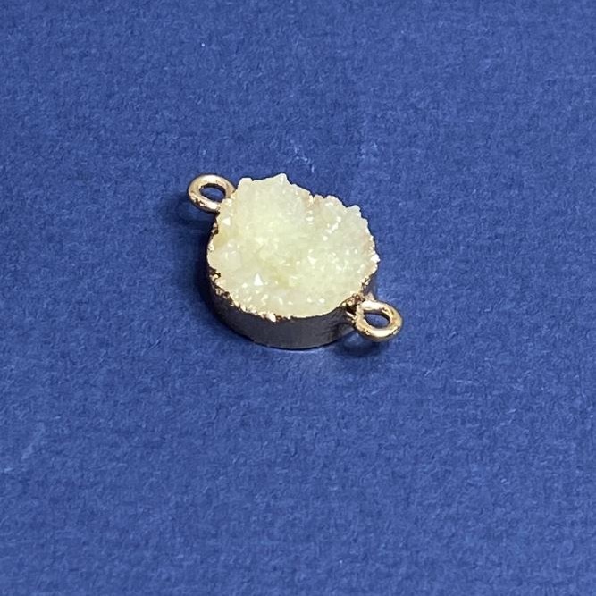 White “Druze” Connector, Acrylic “Gold”, Diameter 14mm L3mm