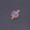 Violet "Druzy" Connector, Acrylic "Gold", 14mm Diameter, L3mm