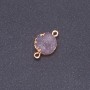 Violet "Druzy" Connector, Acrylic "Gold", 14mm Diameter, L3mm