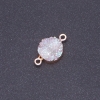 White Cosmos "Druzy" Connector, Acrylic "Gold", 14mm Diameter, L3mm