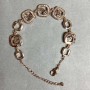 Gold-Tone Metal Bracelet with White Rhinestones, 12mm Diameter, 16mm + 3cm Extension Chain