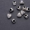 Pandora-Style Heart Bead Charm, diameter 10x9mm, hole diameter 4.5mm, pack 20g +/- 11 pcs