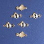 Fish Connector Finding, Black Enamel, 22x13mm, Pack of 6, Yellow Metal