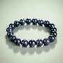 Natural Stone Aventurine "Blue Sand Cairo Night" Bracelet on Elastic, Smooth Beads, 12mm