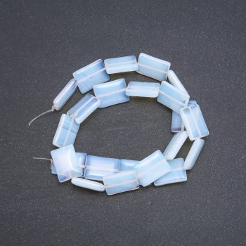 Beads Moonstone (Synthetic) Rectangle, size 13x18x4mm, strand length 39cm