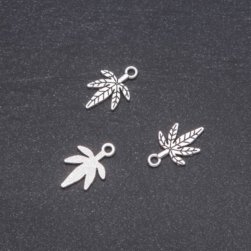 Hemp Leaf Pendant Finding, 20g pack +/-20pcs