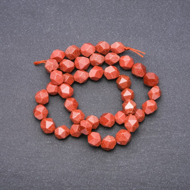 Beads Aventurine "Golden Sand" Faceted, diameter 8x10mm, strand length 40cm