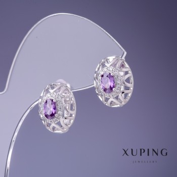 Xuping Earrings 15x12mm Rhodium