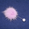 Lilac Mink Fur Brooch Pin, Diameter 50mm, Length 90mm