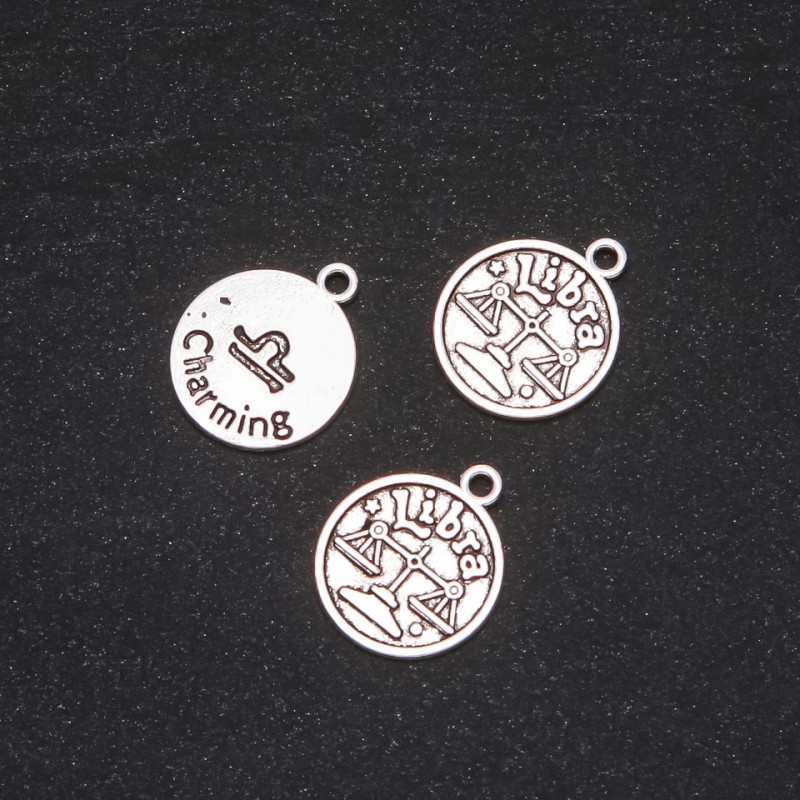 Findings Pendant Zodiac Libra, diameter 17mm, package 20g +/- 10pcs