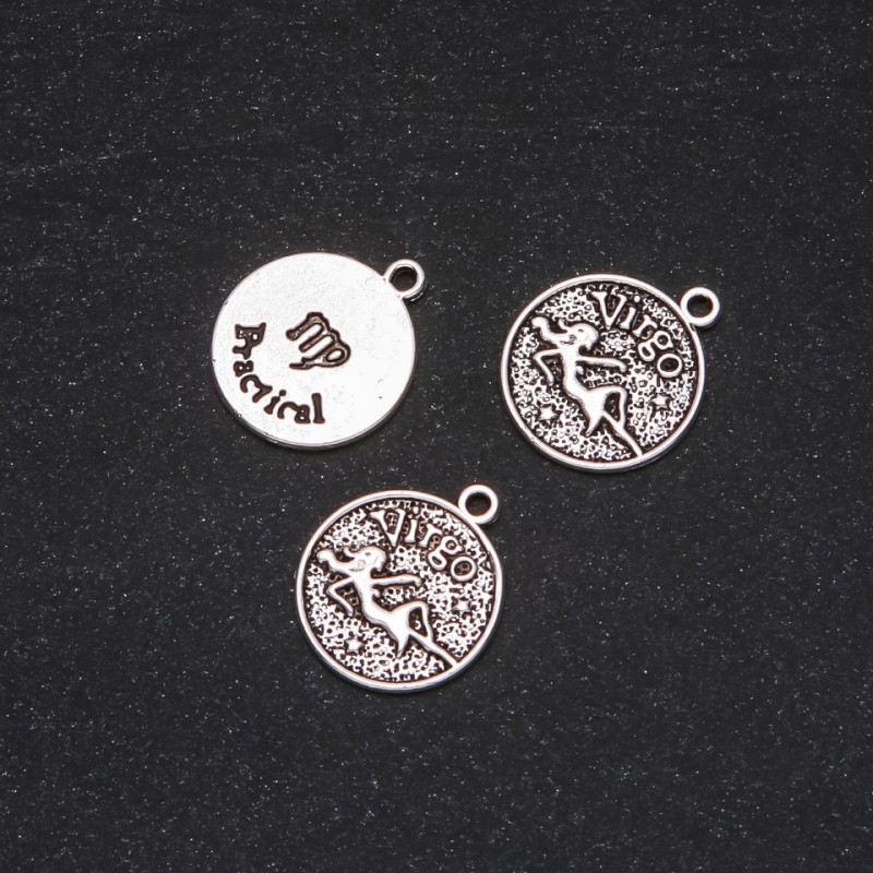 Zodiac Virgo Pendant Finding, 17mm Diameter, 20g Pack +/- 10pcs