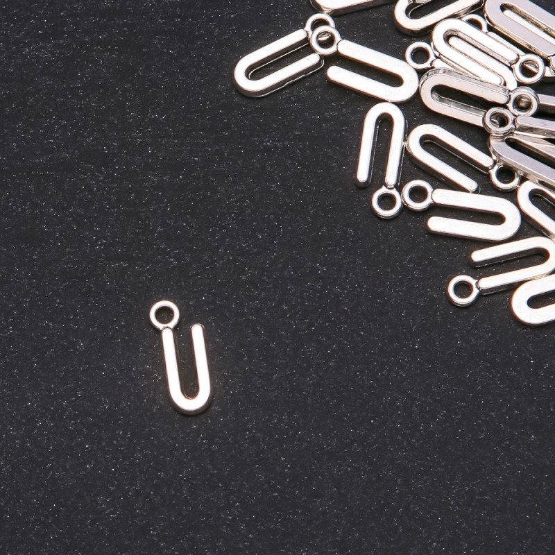 Jewelry Finding Pendant Letter "U" 17x7mm, pack of 20 grams (approx. 30 pcs)