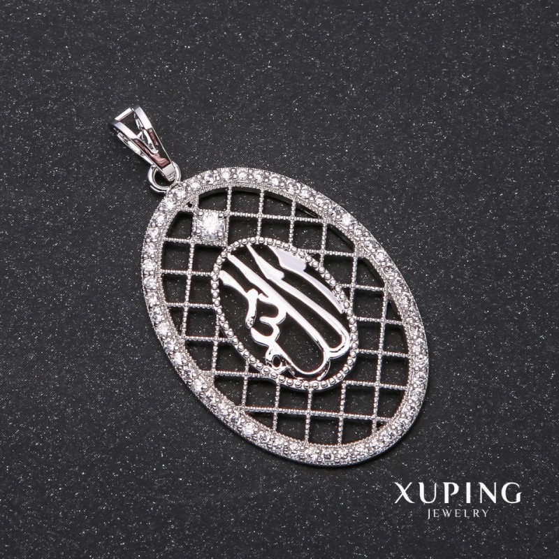 Xuping Sura Pendant 45x40x27mm Rhodium with White Rhinestones