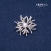 Xuping Winter Flower Brooch 40mm Rhodium
