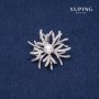 Xuping Winter Flower Brooch 40mm Rhodium