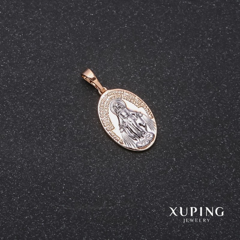 Xuping "O Maryjo bez grzechu poczeta" Pendant 12x18x25mm Rhodium, 18K Gold Plated