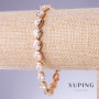 Xuping Bracelet with White Zircons, 6mm Thickness, 18-20cm Length, 18K Gold Plating