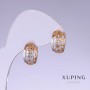 Xuping Earrings, 15mm length, 6mm thickness, rhodium, 18k gold plating