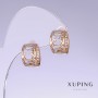 Xuping Earrings, 15mm Length, 9mm Thickness, Rhodium, 18K Gold Plating