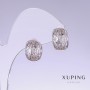 Xuping Earrings, Length 14mm, Thickness 8mm, Rhodium