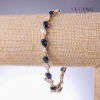 Xuping Bracelet with Blue Zircons "Sapphire", Thickness 9mm, Length 18-21cm, Rhodium and 18K Gold Plating