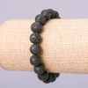 Natural Lava Stone Bead Bracelet, 8mm Diameter, 18cm Length, on Elastic Cord