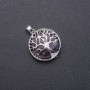 Pendant with Natural Amethyst in a Tree Frame, 27mm diameter