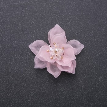 Lotus Flower Appliqué Finding, Pink Acrylic, Diameter 40mm