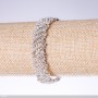 Rhinestone "White" Bracelet, Width 16mm, Length 19cm, Silver