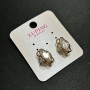 Xuping Earrings, White Zircon, 10x15mm, 18K Gold Plated