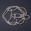 Price per Pack/10pcs. Tag Chain Costume Jewelry Silver-tone Metal, Length 50cm, Diameter 2.5mm