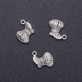 Money Bag Pendant Finding, diameter 14mm, length 15mm, pack 20.8g, 11 pcs (+/-)