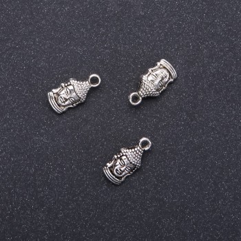 Buddha Pendant Finding, diameter 7mm, length 16mm ID-, diameter 1.8mm, pack 20g. 15 pcs. (+/-)