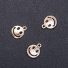 Smiley Pendant Finding "Gold", diameter 13mm, length 16mm ID-, diameter 1.8mm, pack 20g. 24 pcs. (+/-)