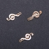 Treble Clef Pendant Finding "Gold" White Enamel, diameter 9mm L2mm ID-, diameter 1.7mm, pack of 9 pcs. (+/-)
