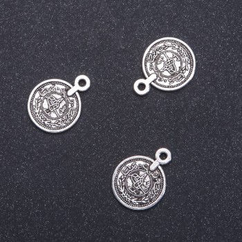 Jewelry Finding Pendant Coin Arabic Calligraphy, diameter 15mm L0m in-, diameter 1.75mm packaging 20g. 19pcs. (+/-)