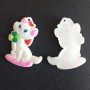 Pendant/Earring/Keychain Blank Kitty 33x17mm