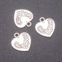Heart Pendant Findings, 14x16mm, hole diameter 1.8mm, pack 20g +/- 11 pcs