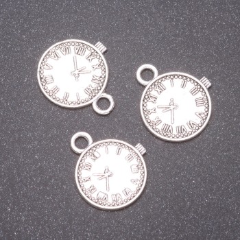 Finding Pendant Watch, diameter 15x9mm, hole diameter 5mm, pack 20g +/- 17pcs