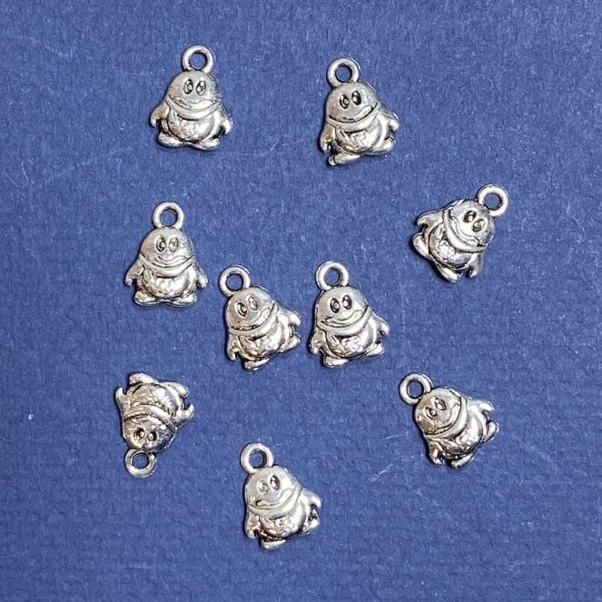 Finding Penguin Pendant, diameter 10x13mm, inner diameter mm, pack 20g +/-19pcs