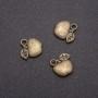 Finding: Apple Charm (Bronze), diameter 11x11mm, inner diameter 1.5mm, pack 20g +/-24pcs