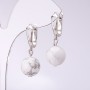 Elegant Howlite Earrings, 12mm diameter, 32cm length