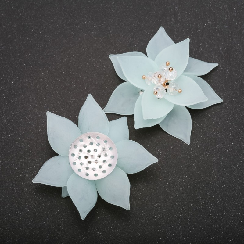 Findings Lily Flower Applique Blue Acrylic, diameter 50 (+/-) mm